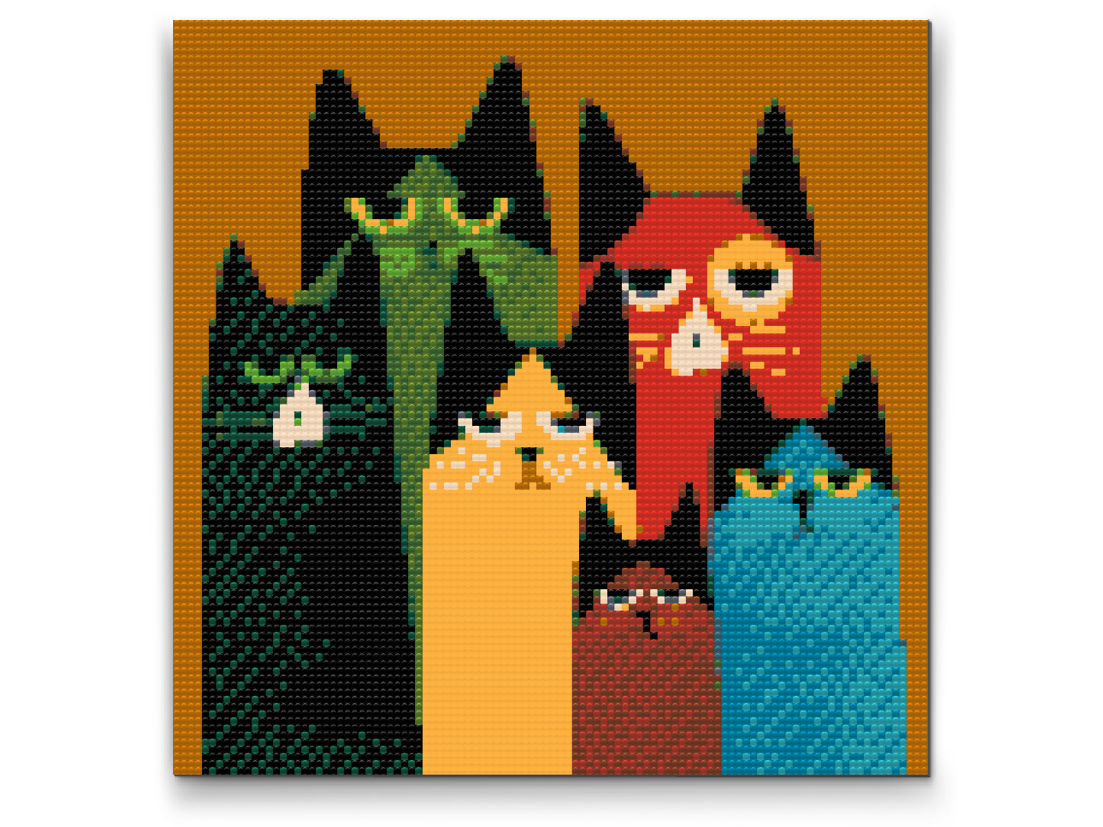 Diamantové malování - Cat gang